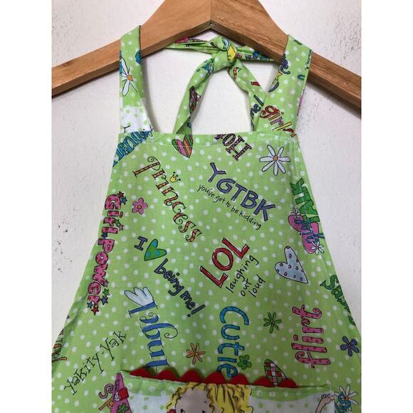 Made Especially for You Girls Apron Friendship Novelty Girls Gift Cotton Green - Picture 7 of 14